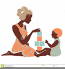 Mother Child Silhouette Clipart Image