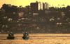 Two U.s. Navy Security Boats Patrol The Waters Adjacent To Naval Air Station North Island. Image