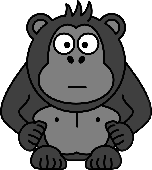free cartoon gorilla clipart - photo #7