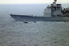 Boarding Teams From Uss Port Royal (cg 73) And The 13th Marine Expeditionary Unit (special Operations Capable) Assigned To Expeditionary Strike Group One (esg 1) Approach A Dhow Suspected Of Drug Trafficking. Image