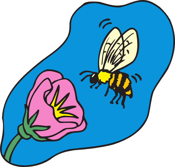 clipart bee on flower - photo #3
