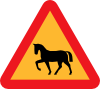 Warning Horses Road Sign Clip Art