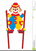 Clipart Clown On Stilts Image