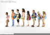 Children Lining Up Clipart Image