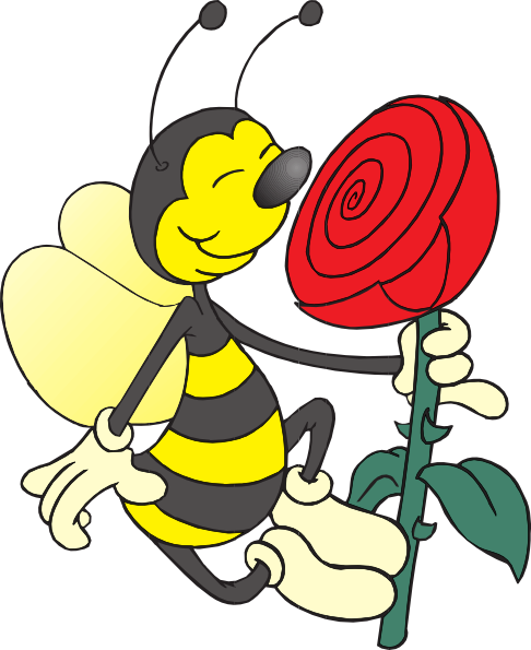 clipart bee on flower - photo #41