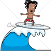 Child Surfers Clipart Image