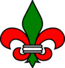 Fleur De Lis - Red And Green Clip Art