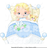 Child Sick In Bed Clipart Image