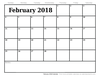 February Printable Calendar Image