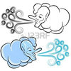 North Wind Blowing Clipart Image