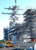 The Flight Deck Of The Uss Abraham Lincoln (cvn 72) Is Transformed Into A Construction Site During A Planned Incremental Availability Image