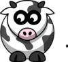 Cow Looking Left-down Clip Art