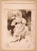 [woman Wearing Large Hat And Short Skirted Dress, Holding Up Skirt Revealing Petticoat] Image