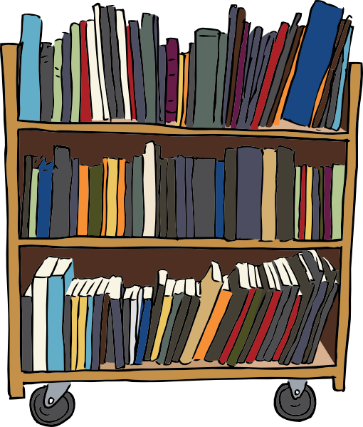 clip art bookcase. Library Book Cart clip art