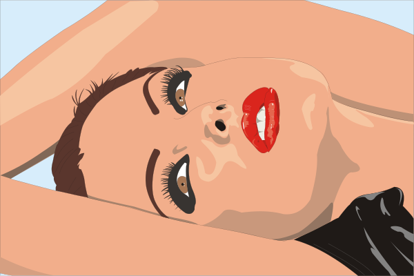 Woman Laying Down With Lipstick
