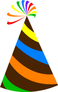 Rainbow Party Hat Chocolate Brown Clip Art