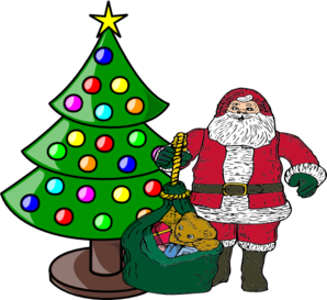 Christmas Tree With Santa Claus Clip Art