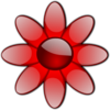 Red Glossy Flower Clip Art