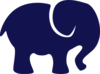Navy Blue Elephant Clip Art
