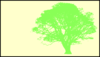 Tree, Green, Silhouette, Yellow Background Clip Art