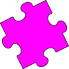 Pink Puzzle Piece - Small Clip Art