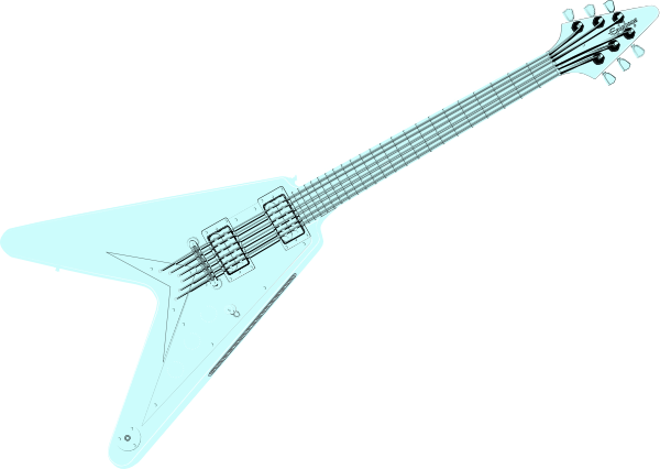 Cool Blue Guitar clip art