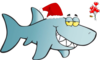 Santa Sexy Shark Clip Art