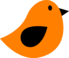 Orange & Black Birdie Clip Art