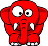 Baby Elephant Red Clip Art