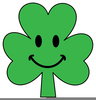 Shamrock With Smiley Face Clipart Image
