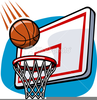 Basketball In Hoop Clipart Image