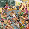 Unruly Classroom Cartoon Image