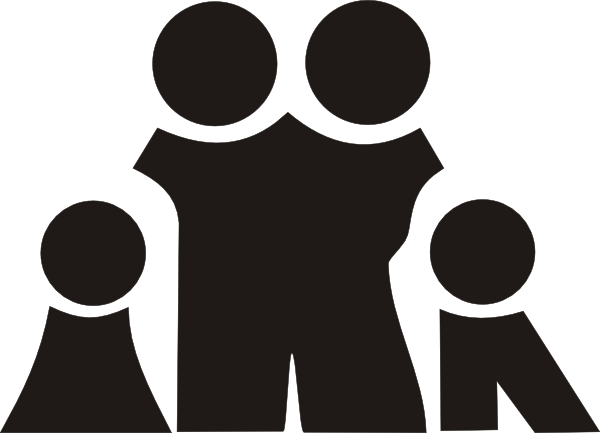 family clipart black and white - photo #47