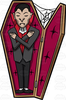 Vampire In Coffin Clipart Image