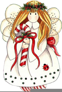 Country Christmas Angels Clipart Image