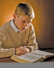 Boy Reading Scriptures Clipart Image