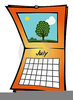 July Calender Clipart Image