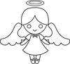 Black And White Baby Angel Clipart Image