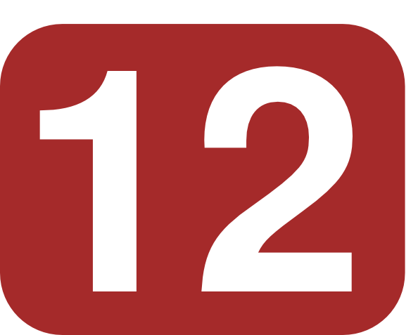 Brown Rounded Rectangle With Number 12 clip art