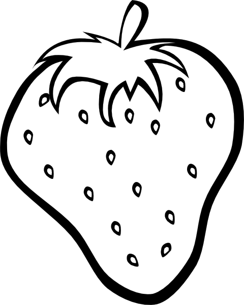 Free Clip Art Fruit. Outline Strawberry clip art