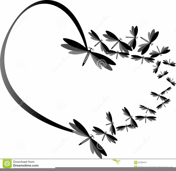dragonfly clip art black and white