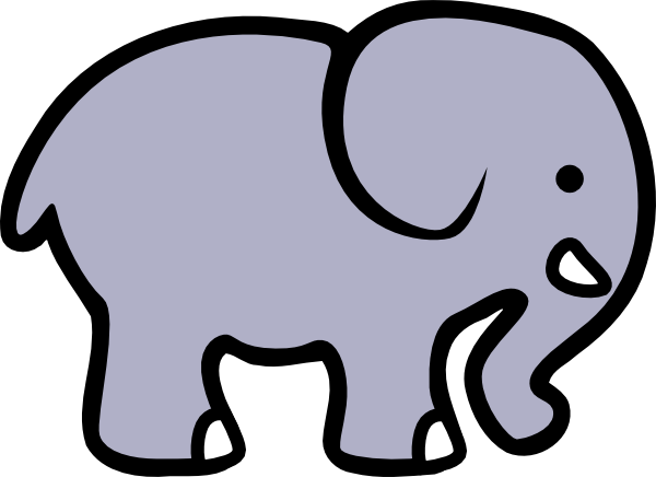Big and small cartoon elephants. Vector clip art illustration with