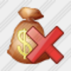 Icon Money Bag Delete Image