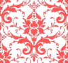 Deep Coral Damask Clip Art