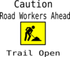 Trail Open Sign-road Workers Ahead Clip Art