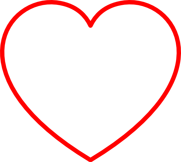 heart clip art outline. Gray Heart With Red Outline