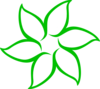 Green Flower Outline Clip Art