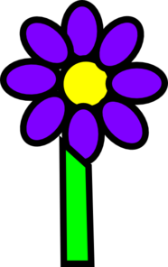 Purple Flower With Stem Clip Art