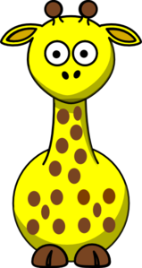 Yellow Giraffe With 17 Dots Clip Art