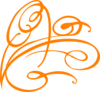Decorative Swirl Bright Orange Clip Art